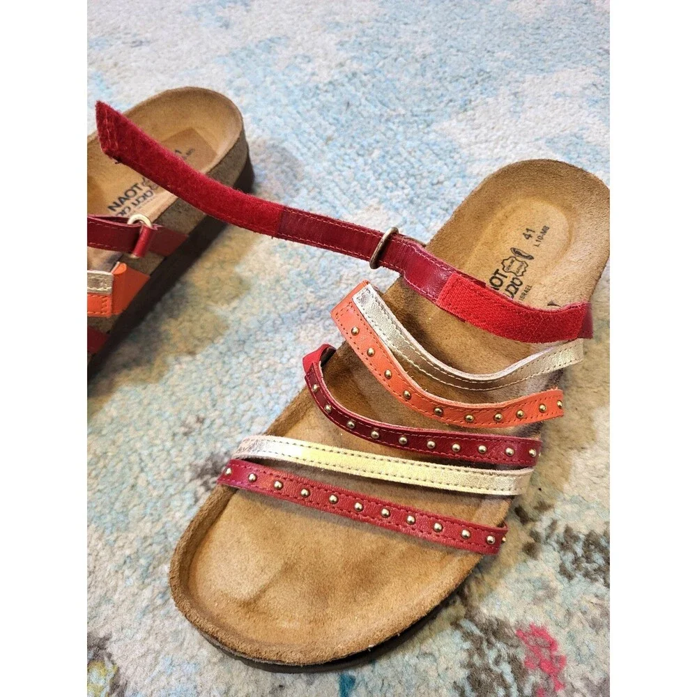 Naot Prescott Leather Studded Southwestern Strappy Sandals US 10